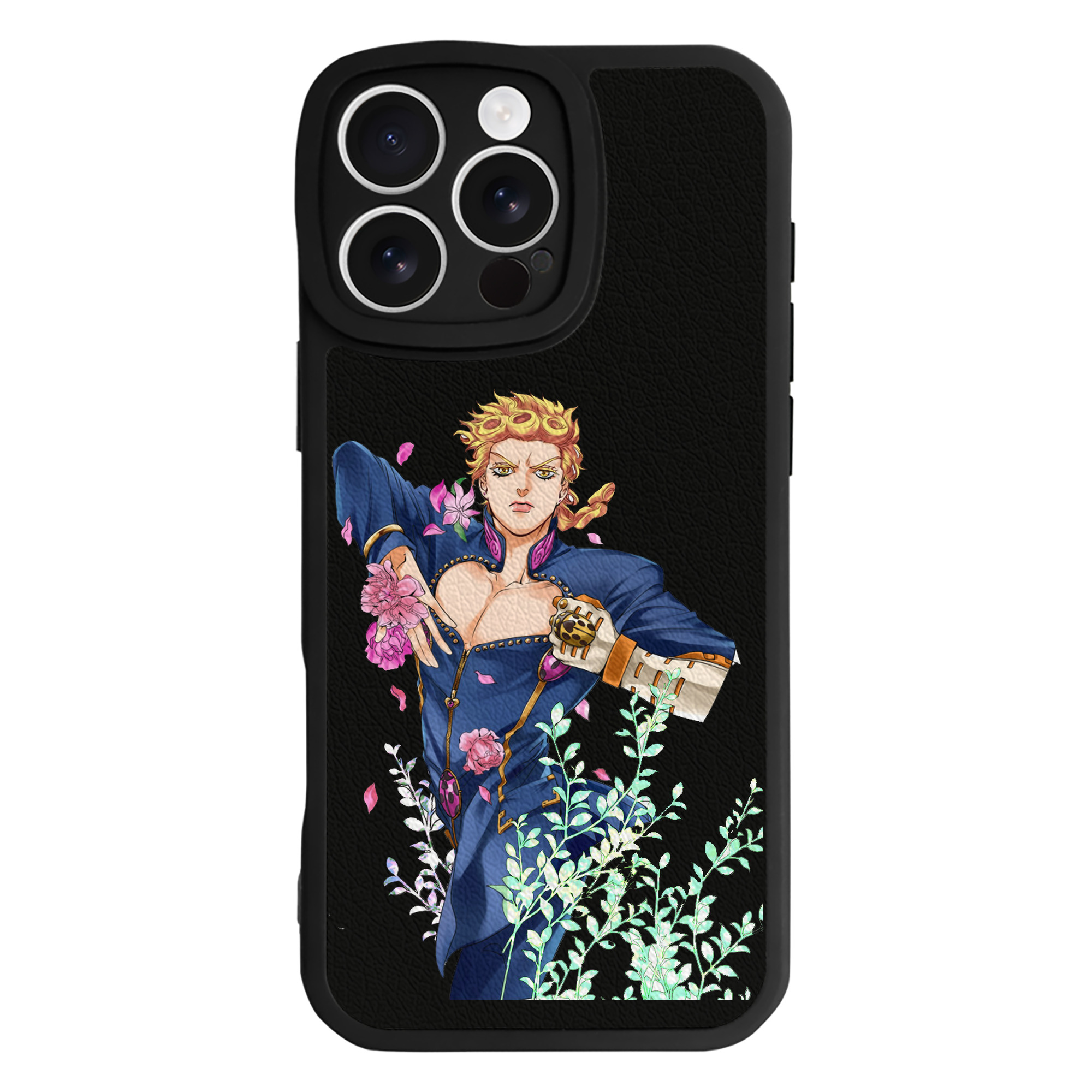 （画像用） ジョジョの奇妙な冒険 ジョルノ?ジョバァーナ JoJo's Bizarre Adventure Giorno Giovanna 【iPhone 16シリーズ対応】シリコンスマホケース（レザー調） 材質：シリコン